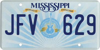 MS license plate JFV629