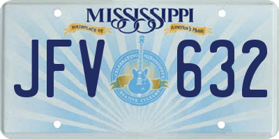 MS license plate JFV632