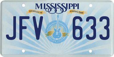 MS license plate JFV633