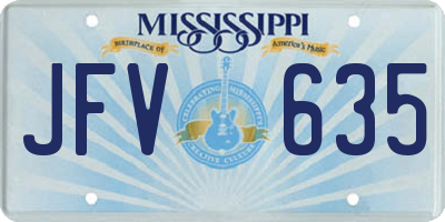 MS license plate JFV635