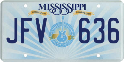 MS license plate JFV636