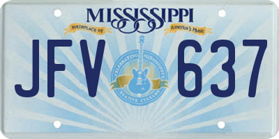MS license plate JFV637