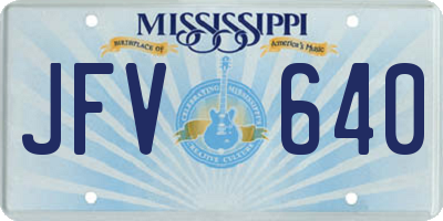 MS license plate JFV640