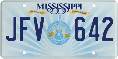 MS license plate JFV642