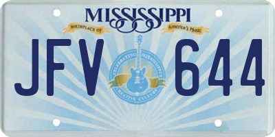 MS license plate JFV644