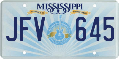 MS license plate JFV645