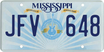 MS license plate JFV648
