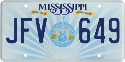 MS license plate JFV649