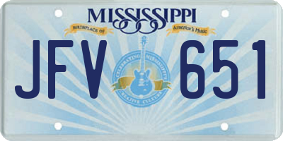 MS license plate JFV651