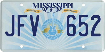 MS license plate JFV652