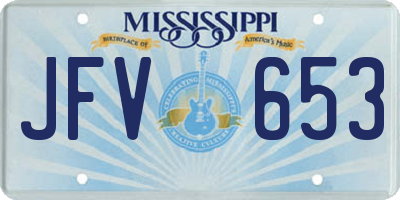 MS license plate JFV653