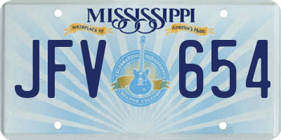 MS license plate JFV654