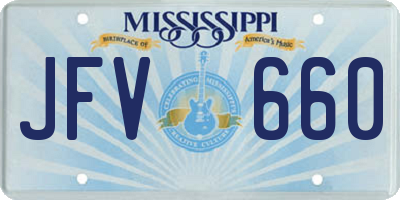 MS license plate JFV660