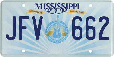 MS license plate JFV662