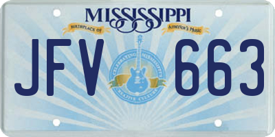 MS license plate JFV663
