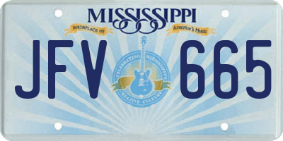 MS license plate JFV665