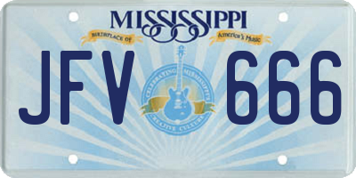MS license plate JFV666