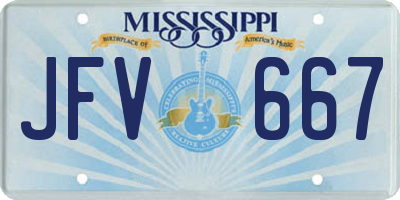 MS license plate JFV667