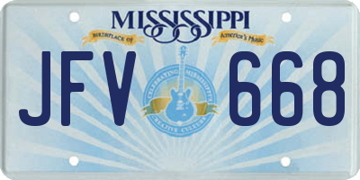 MS license plate JFV668