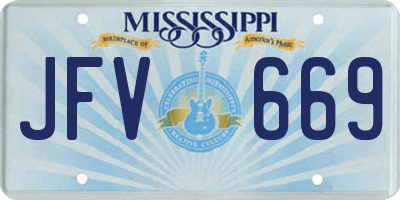 MS license plate JFV669
