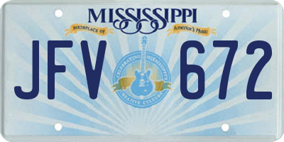 MS license plate JFV672