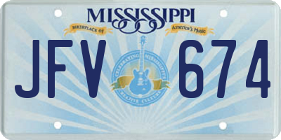 MS license plate JFV674