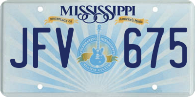 MS license plate JFV675