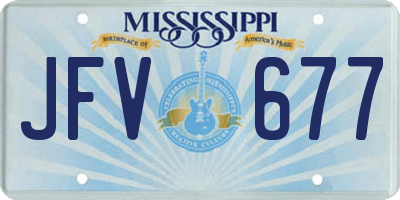 MS license plate JFV677