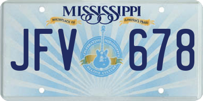 MS license plate JFV678