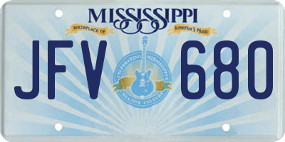 MS license plate JFV680