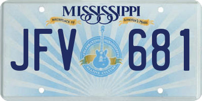 MS license plate JFV681