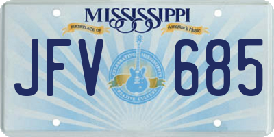 MS license plate JFV685