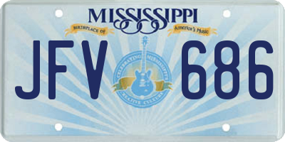 MS license plate JFV686