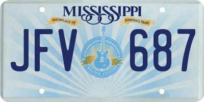 MS license plate JFV687