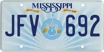 MS license plate JFV692