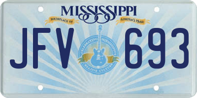 MS license plate JFV693
