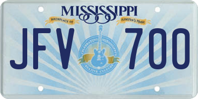 MS license plate JFV700