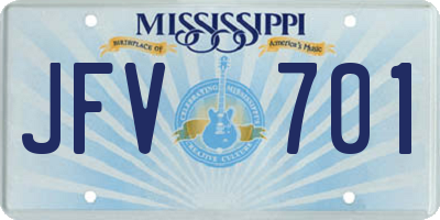 MS license plate JFV701