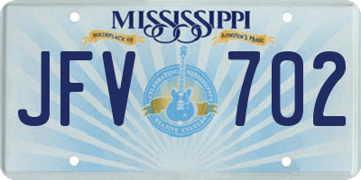 MS license plate JFV702