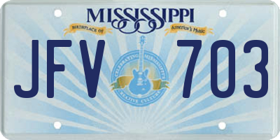 MS license plate JFV703