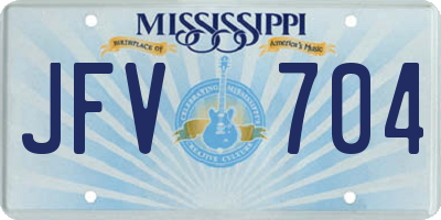 MS license plate JFV704