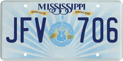 MS license plate JFV706