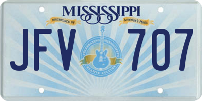 MS license plate JFV707