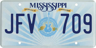 MS license plate JFV709