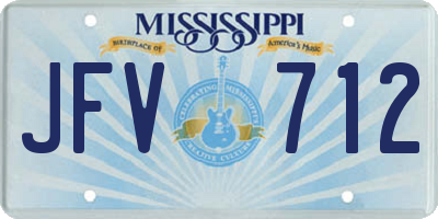 MS license plate JFV712