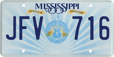 MS license plate JFV716