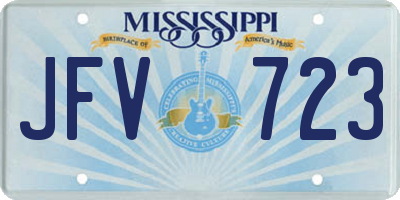 MS license plate JFV723
