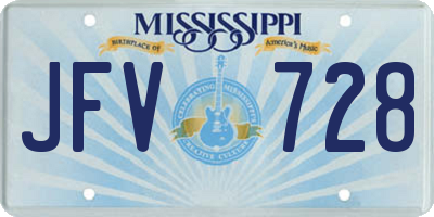 MS license plate JFV728