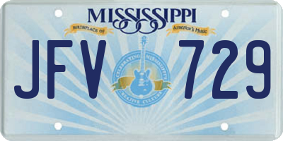 MS license plate JFV729