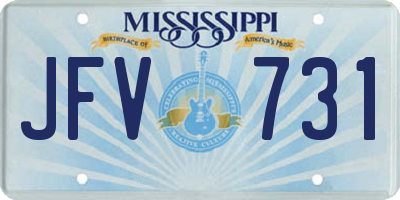 MS license plate JFV731